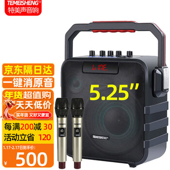 特美声（TEMEISHENG）SL06-26户外音响广场舞户外便携手提音响家用直播K歌无线蓝牙重低音无线KTV美声话筒唱歌促销音箱 SL05-26（5.25吋大功率）+双话筒+U盘 1