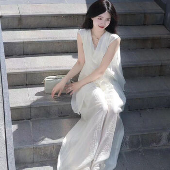 兮渔珥阔腿裤搭配上衣女夏季2024新款高级感气质无袖衬衫套装法式设计