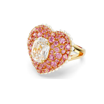 施华洛世奇(swarovski)hyperbola优雅气质简约时尚休闲粉色心形女戒指