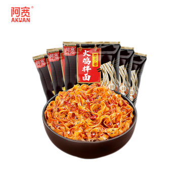 阿宽火鸡面方便速食泡面巷子面拌面甜辣鸡肉味100g*5袋装 凑单非油炸