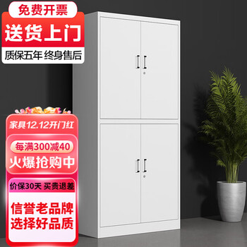 豫基恩文件柜铁皮柜办公柜档案柜储物柜抽屉柜资料柜凭证柜办公室柜子 通双节文件柜 0.5mm