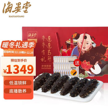 海晏堂 大连即食海参二代1200g 固形物85%以上  24-36只 辽刺参礼盒