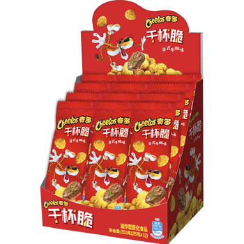 奇多(Cheetos)粟米棒 日式牛排味 25克*12包 干杯脆 零食 休闲食品