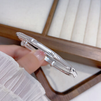 莘月竹节银手镯女足银999实心银镯子年轻款送女友老婆闺蜜生日礼物