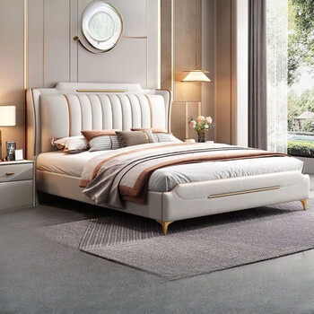 5米意式轻奢风床 床 20cm5d乳胶床垫 1800mm*2000mm x 框架结构