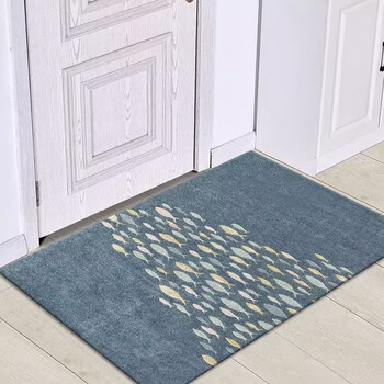 季象入户门地垫家用进门防滑垫子玄关门口脚垫免洗轻奢简约门垫可定制 鱼群 40x60 cm