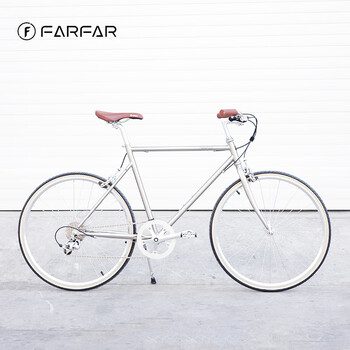 kolorfarfar经典复古通勤单车fs0城市8速公路车复古自行车 电镀清漆 l