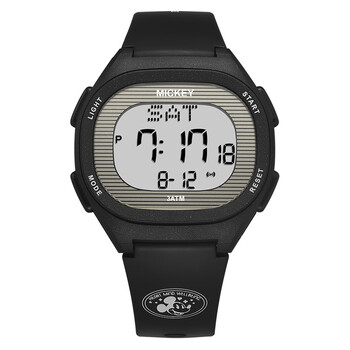 迪士尼米奇方形防水儿童闹钟电子手表小初高中学生生日礼物黑色