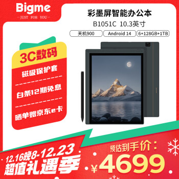 BIGME大我 B1051 10.3英寸彩色电纸书阅读器墨水屏智能办公本
