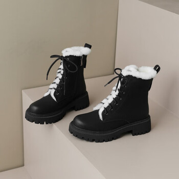 百丽佳嘉bailijiajia厚底短靴女2024年冬季新款雪地靴