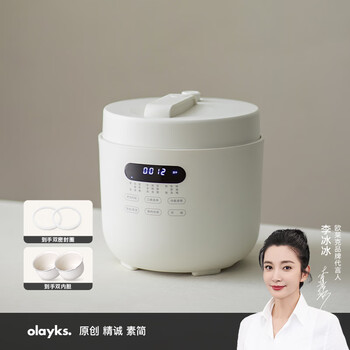 olayks电压力锅 家用多功能高压快煮智能预约小压力锅 5L适用4-6人用双胆