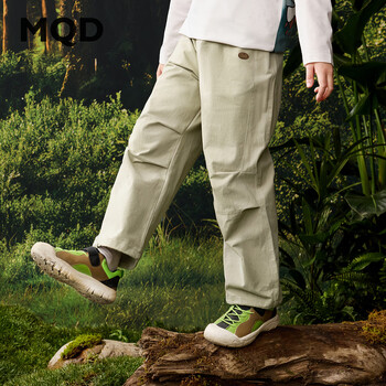 马骑顿（MQD）男童春工装户外露营登山中大童裤子休闲裤 水泥灰 140