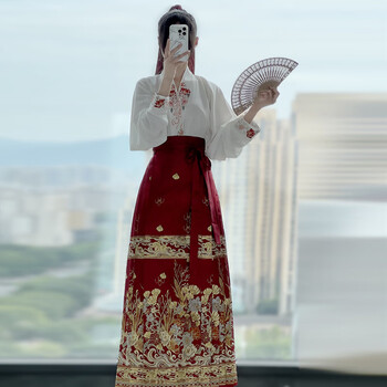 黛悦町马面裙秋冬加厚新中式女装上衣配敬酒服套装女小个子国风汉服