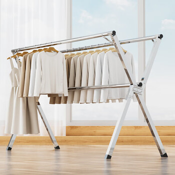 【太将玖晾衣架】太将玖晾衣架不锈钢x型晒衣架落地架