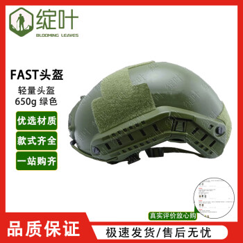 绽叶 FAST头盔训练头盔战术头盔塑料盔训练头盔轻量头盔650g 绿色