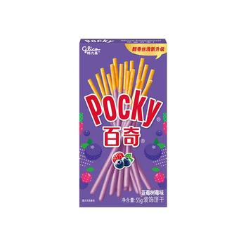 格力高（Glico）百醇百奇系列 休闲零食下午茶涂层饼干棒 百奇蓝莓树莓