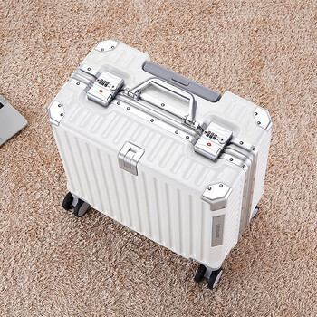 小米挂钩多功能18吋登机箱男20吋横款轻便行李箱女白色拉杆箱小升级