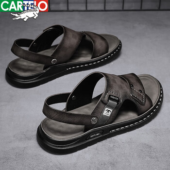 卡帝乐鳄鱼cartelo凉鞋男夏季户外工作黑色两用2024新款海边沙滩休闲