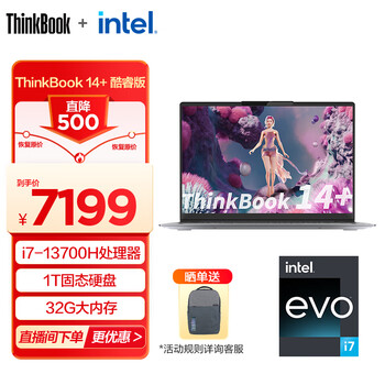 ThinkPad 联想ThinkBook 14+ 13代英特尔Evo酷睿标压处理器 轻薄笔记本电脑2.8K 90Hz 【升级】i7-13700H 32G 1T 0PCD
