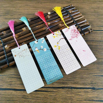 书签纸空白 学生手工自制空白书签可书写田字格古典中国风精美硬笔