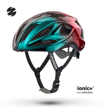 SUNRIMOON森瑞梦公路车骑行头盔男女山地自行车夏季气动盔破风装备 炫彩青L