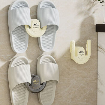 瓦娘浴室拖鞋架壁挂式免打孔卫生间墙上挂鞋子沥水架厕所宝宝鞋架挂墙