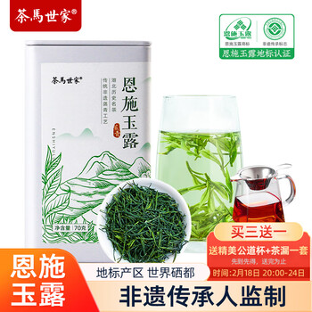 茶马世家绿茶恩施玉露硒富茶2023新茶明前蒸青高山云雾茶叶70g