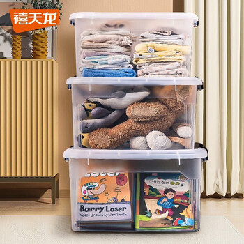 禧天龙 透明收纳箱大号塑料搬家箱  透明款