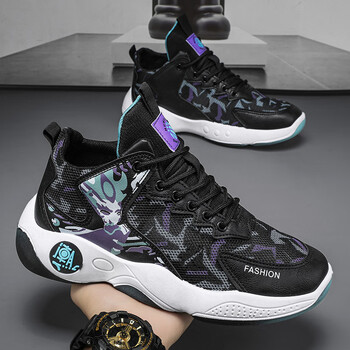 新款运动休闲训练比赛球鞋男学生建轻便增高战靴fh足升l3篮球鞋黑色40
