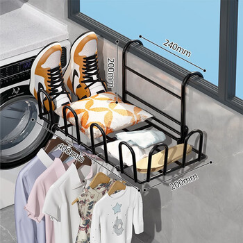 le)阳台晒鞋架窗外晾晒架神器防盗窗护栏杆窗户窗台室外晾晒凉鞋架子