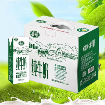 5折石埠牛奶广西石埠晨鲜纯牛奶升级36g蛋白200ml12盒箱买11纯牛奶1箱