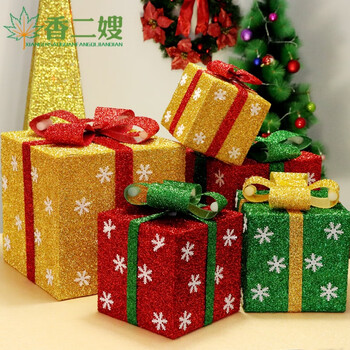 圣诞节美陈豪华圣诞礼盒圣诞树装饰品橱窗装饰道具礼品盒礼盒堆头 15