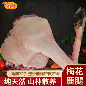 桃李旺（taoliwang）鹿肉新鲜现杀梅花鹿肉 鹿腱子 鹿腿带皮鹿排带皮生鲜鹿肉年货礼盒