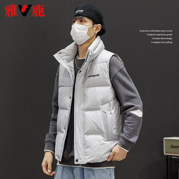 雅鹿反季羽绒马甲男立领2023新款爆款潮青少年背心外穿品牌秋冬季浅