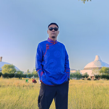 fanan蒙古服装男春秋装新款服短款上衣外套民族风餐厅工作服士蒙族