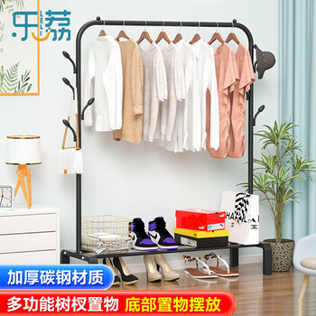 乐荔晾衣架落地衣架卧室阳台晾晒衣架置物架户外简易晾衣杆室内挂衣架 升级树杈款-宽105cm