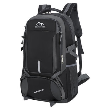 旅行包男户外登山包出差双肩包女旅游打工行李包徒步外出背包黑色大号