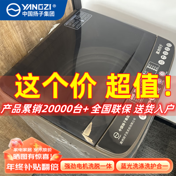 YANGZI扬子洗衣机全自动 洗烘一体 大容量 波轮变频机小型家用租房公寓一体机 8KG加厚款【智能风干+蓝光洗涤防缠绕】