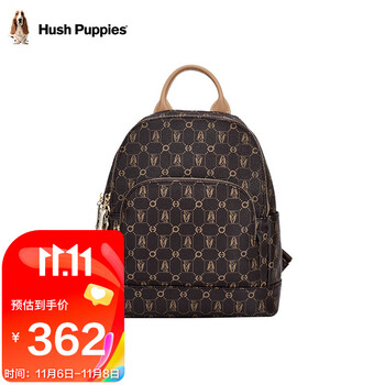 暇步士（Hush Puppies）双肩包女经典复古背包女休闲百搭包包女包大容量女士双肩包