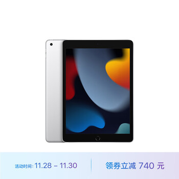 Apple【教育优惠】iPad 10.2英寸平板电脑 2021款（256GB WLAN版/A13芯片/学习办公娱乐游戏/MK2P3CH/A）银色