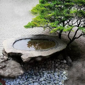 庭院水系景观石头摆件日式枯山水景流水石槽鱼缸水波喷泉风景雕刻长50cm 图片价格品牌报价 京东