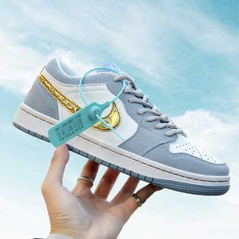 一号aj板鞋运动休闲鞋 冰雪奇缘金色收藏加购送袜子 35【图片 价格