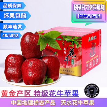 京鲜堂（CAPITAL CITY）顺丰发货 正宗甘肃天水花牛红蛇苹果 可脆可粉 孕妇老人宝宝刮泥 大果10斤彩箱精选装