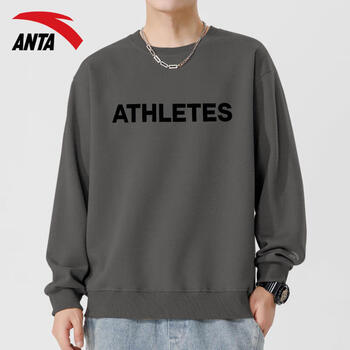 安踏(anta)卫衣男秋冬季运动套头长袖t恤圆领休闲打底衫字母上衣外套