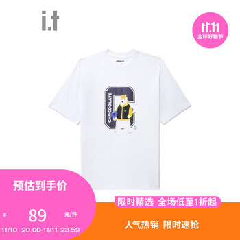 :CHOCOOLATE it 情侣款宽松短袖T恤2023夏季潮流休闲半袖 WHX/白色 M