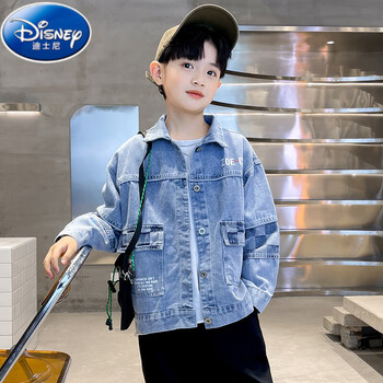 迪士尼disney儿童外套男童春秋款衣服韩版中大童牛仔上衣男孩秋装宽松
