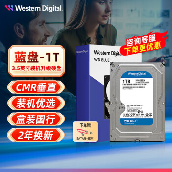 西部数据（WD） 蓝盘2TB硬盘 7200转 SATA6Gb/s    WD20EZBX 台式机电脑 机械硬盘 台式硬盘 蓝盘2T （WD20EZBX）