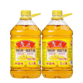 鲁花5s物理压榨一级花生油4l食用油粮油家用油员工福利团购 4l*2【图