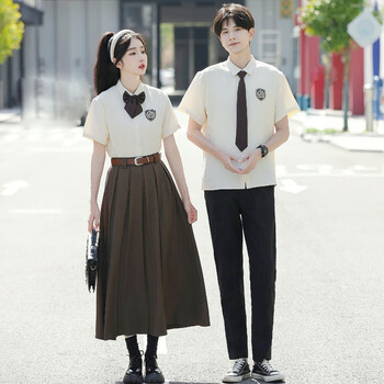 班服初中生夏季衬衫英伦学院风套装女生毕业裙子高中生合唱演出服 男