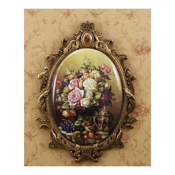 欧式壁挂壁饰美式乡村墙饰挂件树脂挂牌彩绘田园墙壁墙上装饰油画sn